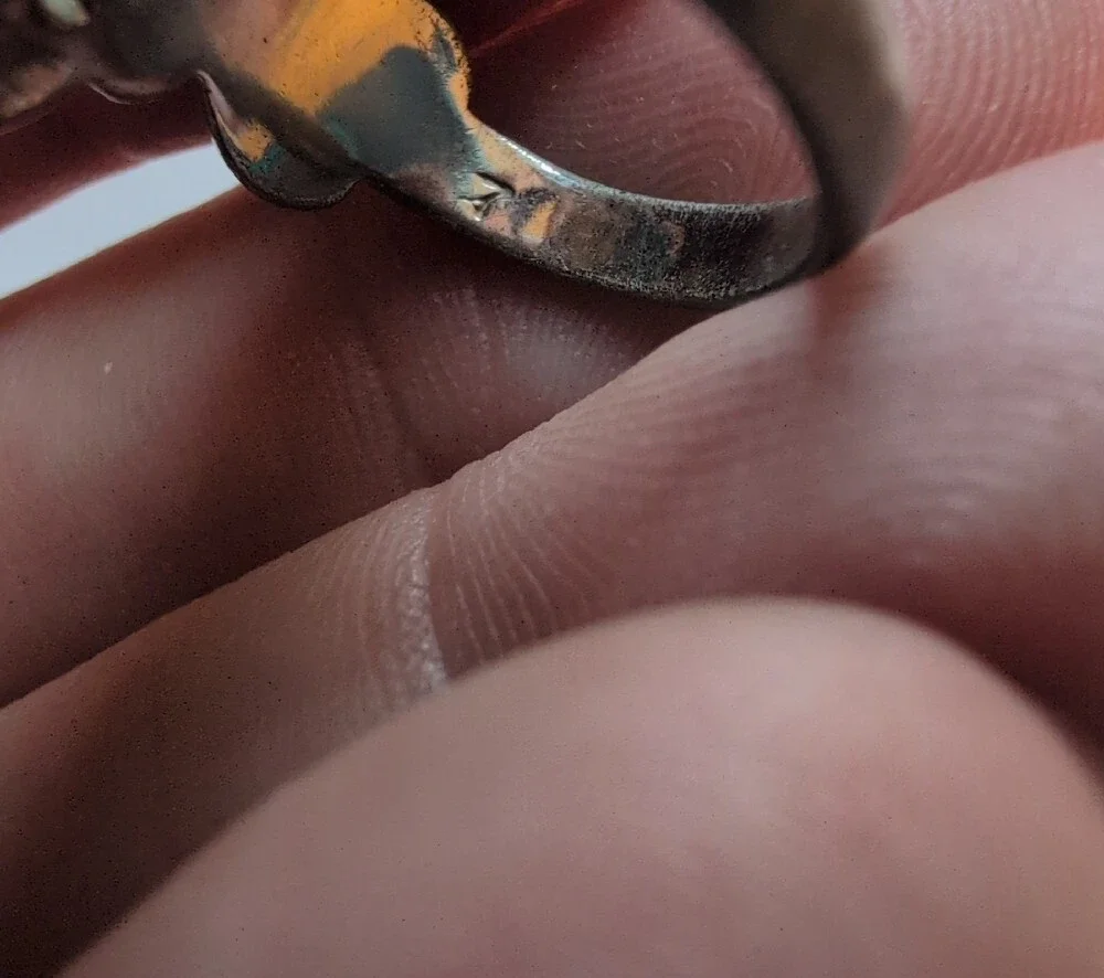 Silver  Heart & Turquoise Inlay Statement Ring